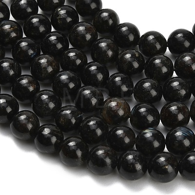 Natural Glaucophane Beads Strands G-L642-B03-6mm-1