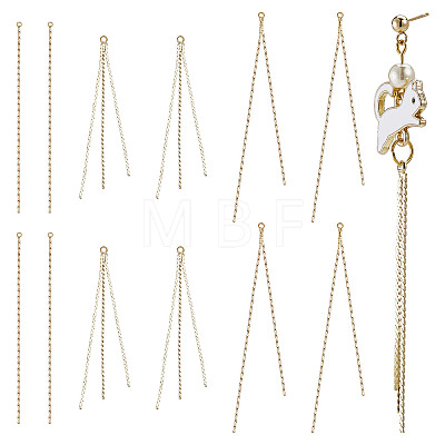 12Pcs 3 Style Brass Chain Tassel Big Pendants KK-SC0003-20-1