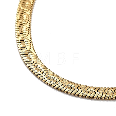 Ion Plating(IP) 304 Stainless Steel Herringbone Chain Necklace NJEW-D045-11G-1