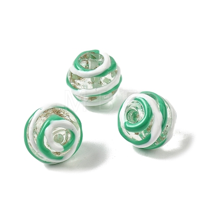 Handmade Gold Sand Enamel Lampwork Beads LAMP-B035-03B-1