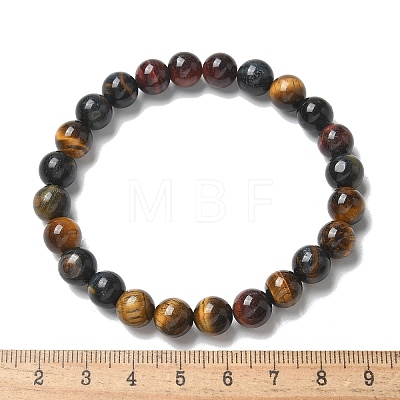 Natural Tiger Eye Bead Stretch Bracelets X-BJEW-K212-B-005-1