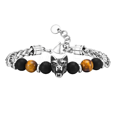 Tiger Eye Beaded Bracelets PW-WG63DC0-01-1