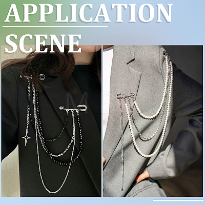 30Pcs Iron Brooch Findings IFIN-SC0002-09-1