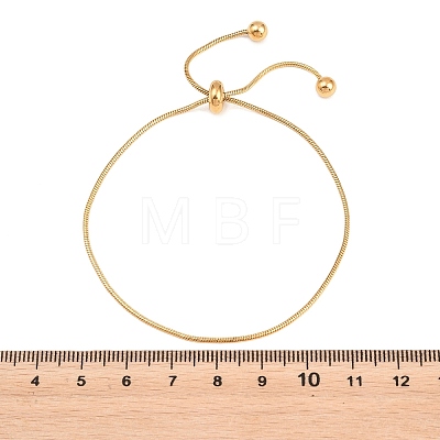 Adjustable 304 Stainless Steel Snake Chain Slider Bracelets for Women BJEW-D460-03G-1