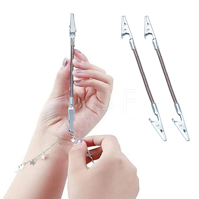 2Pc Iron Bracelet Tool Jewelry Helper Alligator Clip AJEW-LP0003-25-1