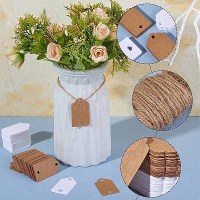 200Pcs 2 Colors Rectangle with Heart Paper Price Tags CDIS-SZ0001-15-1