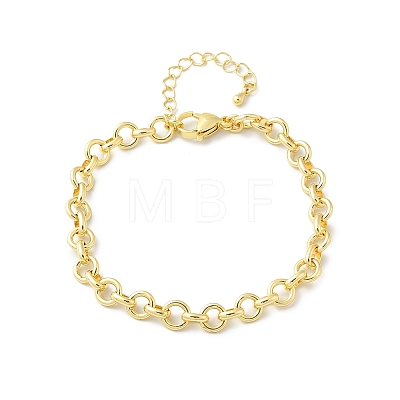 Brass Ring Link Chain Bracelets for Women Men X-BJEW-K273-09G-1