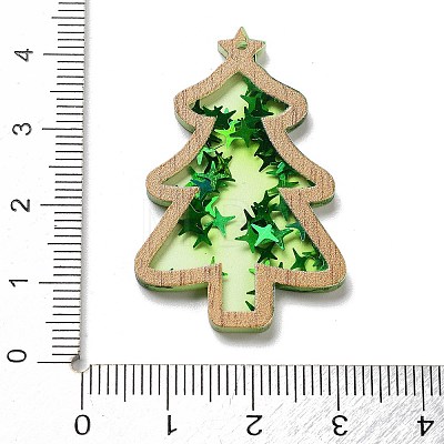 Christmas Theme Opaque Printed Acrylic Pendants SACR-Z005-02C-1