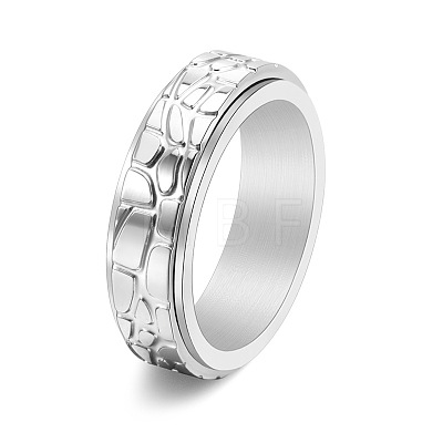 Textured Titanium Steel Rotating Finger Ring PW-WG29121-07-1