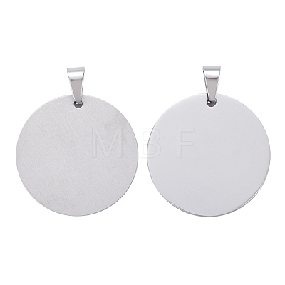 Tarnish Resistant DIY Materials 201 Stainless Steel Flat Round Hand Stamping Blank Tag Pendants STAS-O044-125-1