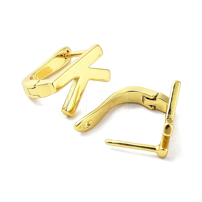 Brass Letter Stud Earrings for Women EJEW-A038-01K-G-1