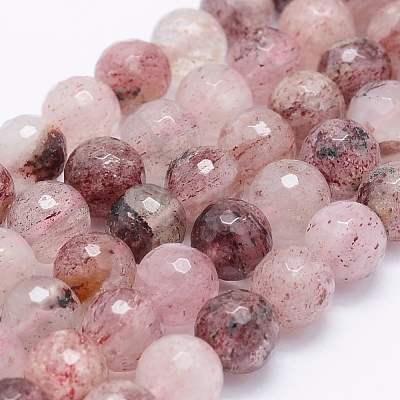 Natural Strawberry Quartz Beads Strands G-J373-18-8mm-1