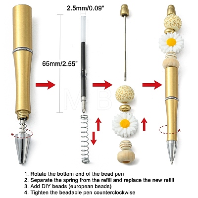 Plastic Beadable Pens AJEW-L082-A10-1
