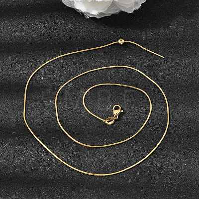 0.9MM Unisex 304 Stainless Steel Round Snake Chain Necklaces NJEW-P356-04G-1