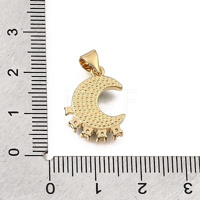 Brass Micro Pave Clear Cubic Zirconia Pendants CU-CBAF50C-03B-G-1
