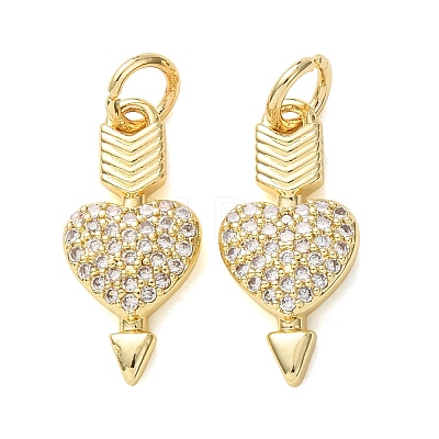 Valentine's Day Brass Micro Pave Clear Cubic Zirconia Pendants CU-E003-17G-E-1