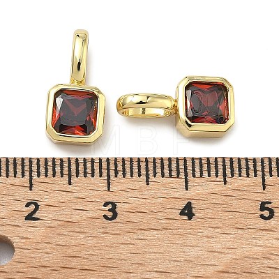 Brass Micro Pave Cubic Zirconia Charms KK-G555-21G-07-1