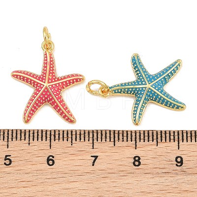 Brass Enamel Pendants KK-CBAEBFB-14G-1