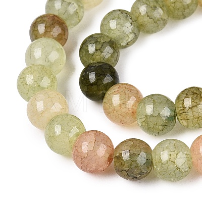 Baking Paint Crackle Glass Beads Strands GLAA-Q106-03A-16-1
