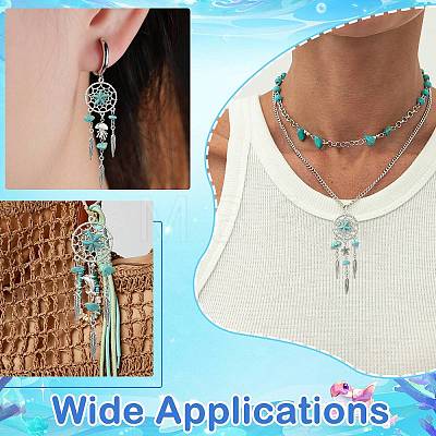 16Pcs 8 Styles Alloy & Synthetic Turquoise Pendants PALLOY-CJ00194-1