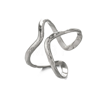 Stainless Steel Open Cuff Rings PW-WG837D5-02-1