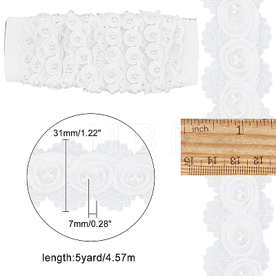 Fingerinspire 4.6~5 Yards Lace Embroidery Trimming DIY-FG0003-31-1