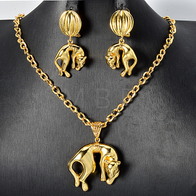 Brass Stud Earrings & Pendant Necklaces Sets for Women FS-WGFF87F-01-1