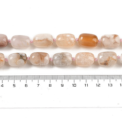 Natural Cherry Blossom Agate Beads Strands G-P535-H02-01-1