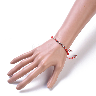 Adjustable Nylon Cord Braided Bead Bracelets and Rings Sets SJEW-JS01029-1