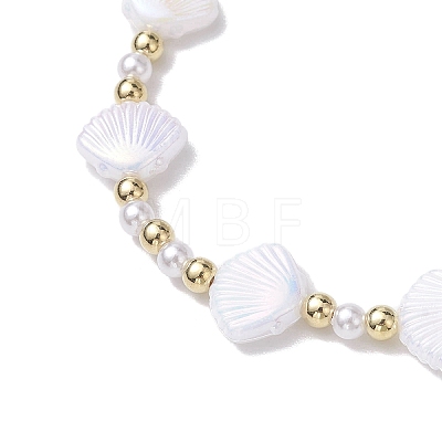 Shell Shape Plastic Stretch Bracelets BJEW-JB10342-01-1