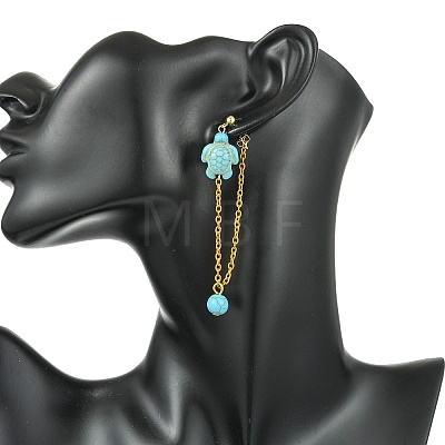 304 Stainless Steel Dangle Stud Earrings for Women EJEW-JE07233-01-1