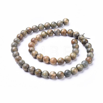 Natural Sandalwood Beads Strands X-WOOD-F008-02-B-1