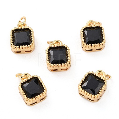 Real 18K Gold Plated Brass Inlaid Cubic Zirconia Charms ZIRC-L100-073G-03-1