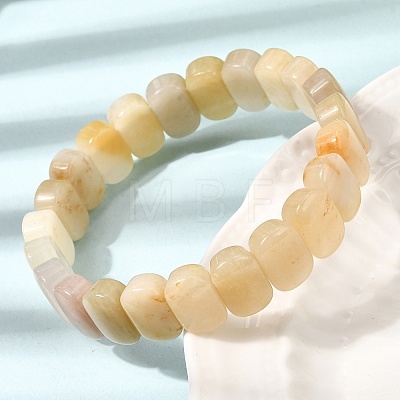 Natural Topaz Jade Beaded Stretch Bracelets for Women Men BJEW-D461-02I-1