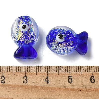 Handmade Foil Lampwork Fish Beads FOIL-Z001-01A-1