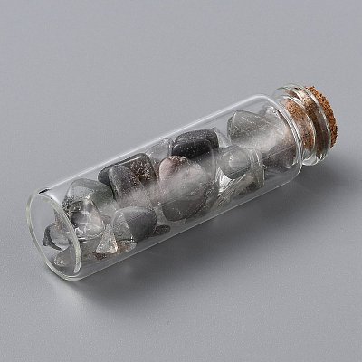 Glass Wishing Bottle Pendant Decorations DJEW-H001-A02-1