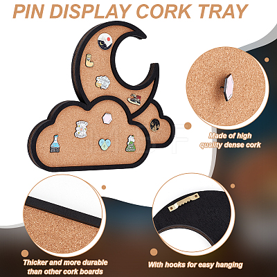 Hexagon Wall Mounted Brooch Jewelry Display Cork Tray ODIS-WH0329-84D-1