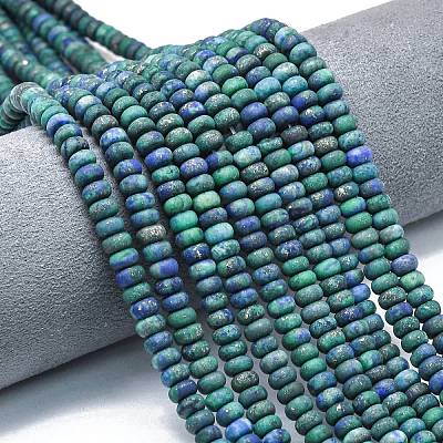 Dyed Natural Chrysocolla and Lapis Lazuli Beads Strands G-P575-A35-6x4mm-1