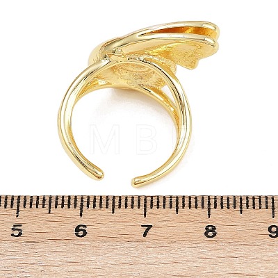 Brass Enamel Adjustable Cuff Rings for Women RJEW-G357-01D-1