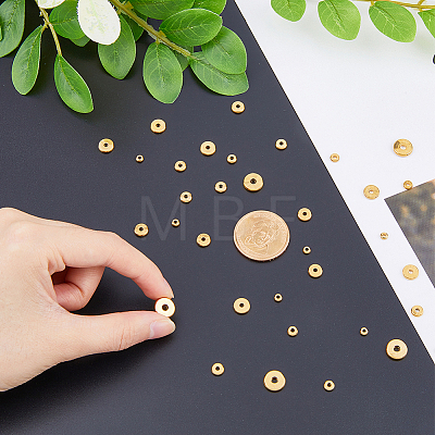 48Pcs 6 Styles Brass Spacer Beads KK-HY0001-41-1