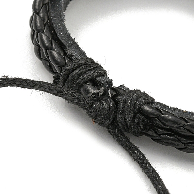 PU Imitation Leather Cord Triple Layer Multi-strand Bracelets BJEW-P329-05B-AS-1