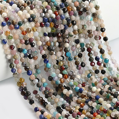 Natural Mixed Gemstone Beads Strands G-F619-21-3mm-1
