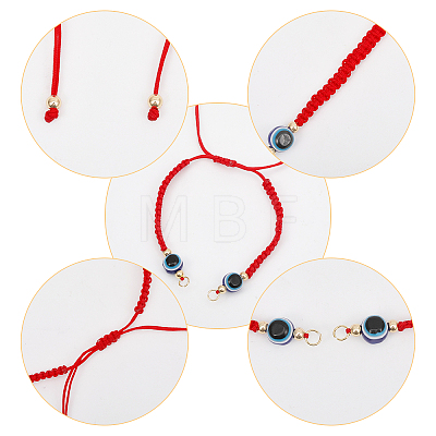 10Pcs Adjustable Braided Nylon Thread Link Bracelet Making AJEW-CA0003-89-1