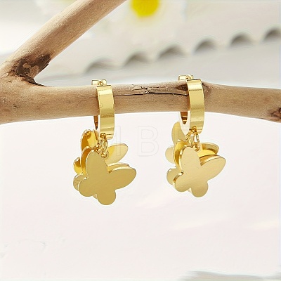 201 Stainless Steel Hoop Earrings TX4252-1