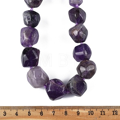 Natural Amethyst Nuggets Beaded Necklaces for Women Men NJEW-K388-01E-1