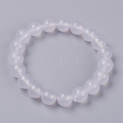 Natural Jade Beaded Stretch Bracelet BJEW-P213-M-8mm-1