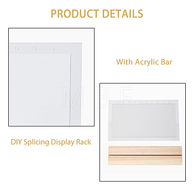 1 Set 10-Hole Vertical Transparent Acrylic Earring Display Stands ODIS-FH0001-16-1