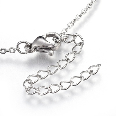 304 Stainless Steel Pendant Necklaces NJEW-O108-15P-1