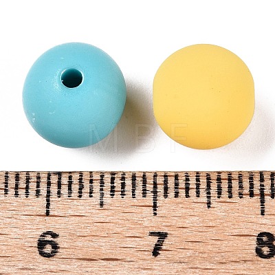 Rubberized Style Imitated Silicone Acrylic Beads MACR-T048-01C-10-1