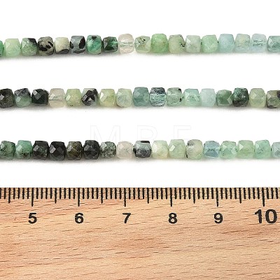 Gradient Color Natural Emerald Beads Strands G-K376-D04-4x4mm-1